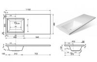 Раковина Эстет Даллас 110 L ФР-00001741 с местом под стиральную машину Белая — фото 5, Раковины встраиваемые сверху