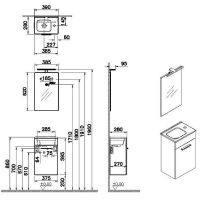 Комплект мебели для ванной Vitra Mia 40 R 75022 подвесной Белый глянцевый — фото 6, Комплекты мебели для ванной
