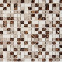 Каменная мозаика Pixmosaic Emperador Dark, White Wooden, Dolomiti Bianco PIX277 30,5x30,5 см — фото 1, Мозаика