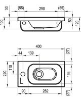 Раковина Ravak Chrome 40 L XJGL1100000 Белая — фото 4, Мини-раковины