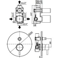 Товар: Смеситель для душа Paffoni Light LIG015HG Золото медовое - фото 2 Смеситель для душа Paffoni Light LIG015HG Золото медовое — фото 2, Смеситель для душа