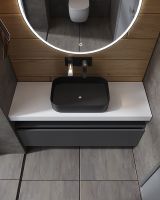 Тумба Boheme Armadi Art Vallessi UNO-S 80 897-080-A mat подвесная Антрацит матовый — фото 3, Мебель для ванной