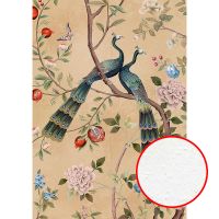 Фреска Ortograf Flora 31262 Фактура бархат FX Флизелин (1,9*2,7) Бежевый/Разноцветный, Птицы/Цветы арт-31262 (бархат FX) — фото 1, Фрески