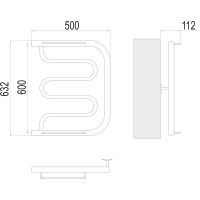 Товар: Водяной полотенцесушитель Terminus Фокстрот (1) 600x500 4620768881336 с полкой Хром, боковое подключение, G 1" НР - фото 3 Водяной полотенцесушитель Terminus Фокстрот (1) 600x500 4620768881336 с полкой Хром, боковое подключение, G 1" НР — фото 3, Водяные полотенцесушители