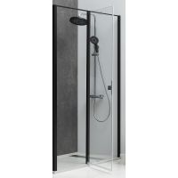 Душевая дверь Allen Brau Priority 120 3.31033.BBA профиль Черный браш стекло прозрачное — фото 3, Распашные душевые двери