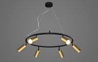 Подвесной светильник Crystal Lux CLT 015C6 D600 BL-GO Черный Золото — фото 2, Подвесные светильники