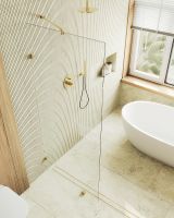 Товар: Душевая перегородка Maybah Glass MGD-260-3 890x1950 коннектор стена-стекло Золото стекло прозрачное - фото 4 Душевая перегородка Maybah Glass MGD-260-3 890x1950 коннектор стена-стекло Золото стекло прозрачное — фото 4, Душевые перегородки