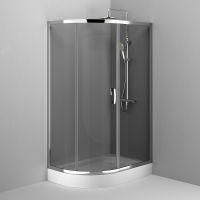 Душевой уголок AM.PM Like Solo Slide 120x80 W83UG-302U120CG профиль Хром глянцевый стекло тонированное — фото 3, Асимметричные душевые уголки