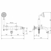 Смеситель для ванны Cezares Aphrodite Хром арт-APHRODITE-VDM-01-Bi — фото 2, Смеситель для ванны