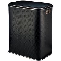 Корзина для белья Geralis PBH-S Punto Черная, кант Хром, большая — фото 1, Корзины для белья