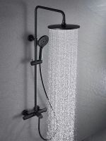 Товар: Душевая система Vincea Esse VSFS-1E1TMB с термостатом Черная матовая - фото 3 Душевая система Vincea Esse VSFS-1E1TMB с термостатом Черная матовая — фото 3, Душевые стойки