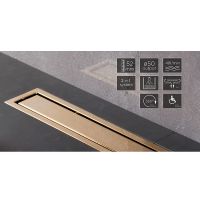 Товар: Душевой лоток Pestan Confluo Premium Line 950 Gold 13100167 с двухсторонней решеткой Золото глянцевое / полая под плитку - фото 4 Душевой лоток Pestan Confluo Premium Line 950 Gold 13100167 с двухсторонней решеткой Золото глянцевое / полая под плитку — фото 4, Душевые лотки