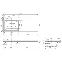 Тумба с раковиной Эстет Dallas Luxe 115 L ФР-00002296 подвесная Белая — фото 8, Тумбы с раковиной