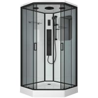 Душевая кабина Niagara Premium 90x90 NG-6901-01GD Black с гидромассажем — фото 1, Душевые кабины