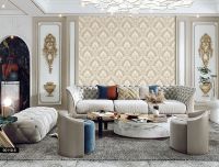 Обои Roberto Borzagi King 90118-6 Винил на флизелине (1,06*10) Бежевый, Дамаск — фото 2, Обои для стен