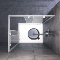 Товар: Душевой уголок AM.PM Gem 100х80 W90G-404-100280-MT профиль Хром матовый стекло прозрачное - фото 4 Душевой уголок AM.PM Gem 100х80 W90G-404-100280-MT профиль Хром матовый стекло прозрачное — фото 4, Душевые уголки