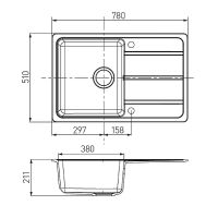 Товар: Кухонная мойка Aquaton Аманда 78 1A712832AD260 Латте - фото 3 Кухонная мойка Aquaton Аманда 78 1A712832AD260 Латте — фото 3, Кухонные мойки