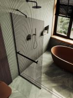 Товар: Душевая перегородка Maybah Glass MGD-733-6у 890x1950 в узком профиле Черный стекло бронзовое - фото 4 Душевая перегородка Maybah Glass MGD-733-6у 890x1950 в узком профиле Черный стекло бронзовое — фото 4, Душевые перегородки