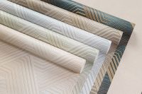 Обои Артекс Каскад 10906-02 Винил на флизелине (1,06*10,05) Зеленый/Бежевый, Геометрия — фото 2, Обои для стен