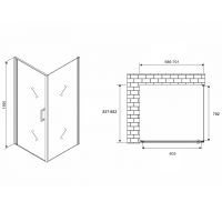 Душевой уголок Abber Sonnenstrand 70х85 профиль Хром стекло матовое арт-AG04070M-S85M — фото 4, Прямоугольные душевые уголки