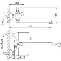 Товар: Смеситель для ванны Frap H731 F22731-B универсальный Хром - фото 3 Смеситель для ванны Frap H731 F22731-B универсальный Хром — фото 3, Смесители