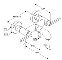 Смеситель для ванны Kludi Nova Fonte 205400515 Хром — фото 5, Смесители
