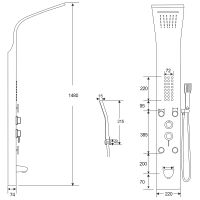 Душевая панель Ceruttispa Victoria RG CT9977 с гидромассажем Розовое золото — фото 3, Душевые панели