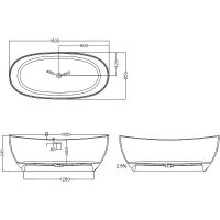 Товар: Ванна из искусственного камня Abber Stein 180x85 AS9615-1.8 без гидромассажа - фото 5 Ванна из искусственного камня Abber Stein 180x85 AS9615-1.8 без гидромассажа — фото 5, Ванны из искусственного камня