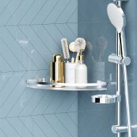 Стеклянная полка AM.PM Sense L A7456100 угловая Серебристая — фото 3, Полки для ванной и душа