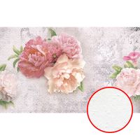 Фреска Ortograf Цветы 33493 Фактура бархат FX Флизелин (4,4*2,4) Розовый/Серый, Цветы — фото 1, Фрески