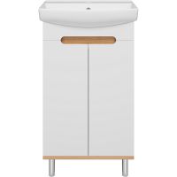 Товар: Тумба с раковиной Misty Сканди 50 УТ000023180 Белый Дуб крафт золотой Антрацит - фото 2 Тумба с раковиной Misty Сканди 50 УТ000023180 Белый Дуб крафт золотой Антрацит — фото 2, Мебель для ванной