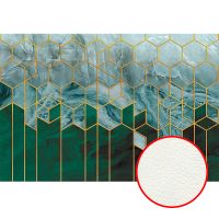 Фреска Ortograf Forma 32694 Фактура флок FLK Флизелин (4*2,7) Зеленый/Синий/Золото, Геометрия/Абстракция — фото 1, Фрески