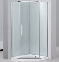 Душевой уголок Black&White Stellar Wind S305 100х100 3051010 профиль Серебристый хром стекло прозрачное — фото 1, Душевые уголки