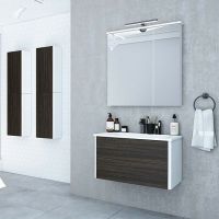 Зеркальный шкаф Aquaton Брук 80 1A200602BC010 с подсветкой Белый — фото 4, Зеркальные шкафы в ванную