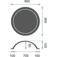 Купол Перфект B2010 900x100x900 мм — фото 3, Розетки потолочные