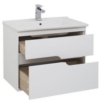 Тумба под раковину Aquanet Модена 75 198486 подвесная Белый глянец — фото 4, Мебель для ванной