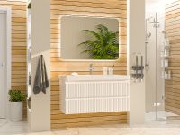 Тумба с раковиной Brevita Victory 105 УТ000015996 подвесная Белая матовая — фото 5, Мебель для ванной