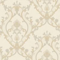 Обои Roberto Borzagi Queen I 90107-6 Винил на флизелине (1,06*10,05) Бежевый, Дамаск — фото 1, Обои для стен