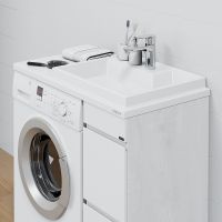 Тумба под раковину СанТа Марс 90 700400 Белая Светлое дерево — фото 3, Мебель для ванной