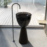 Раковина Abber Kristall 45 AT2703Onyx-Black Черная глянцевая Черная матовая — фото 1, Раковины напольные