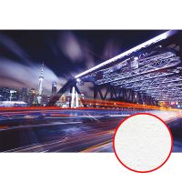 Фреска Ortograf Небоскребы 3001 Фактура бархат FX Флизелин (4*2,7) Синий/Оранжевый, Город — фото 1, Фрески