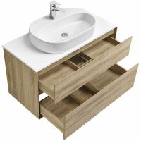 Тумба под раковину Aquaton Либерти 100 1A279601LYC70 подвесная Дуб эльвезия — фото 21, Тумбы под раковину