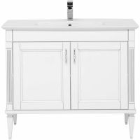 Тумба с раковиной Aquanet Селена 105 233695 Белая Патина серебро — фото 1, Тумбы с раковиной