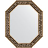 Зеркало Evoform Polygon 99х79 BY 7240 в багетной раме - Вензель серебряный 101 мм — фото 1, Мебель для ванной