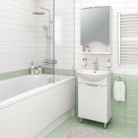 Зеркальный шкаф Runo Фортуна 50 R 00000001027 с подсветкой Белый — фото 4, Зеркальные шкафы в ванную