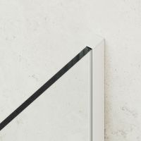 Шторка на ванну Maybah Glass MGV-62-1у 400x1400 в узком профиле Белый стекло прозрачное — фото 5, Неподвижные шторки для ванной