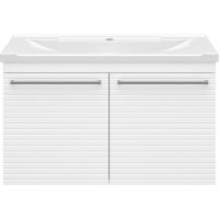 Тумба с раковиной Brevita Catania 80 УТ000013760 подвесная Белая матовая — фото 2, Мебель для ванной