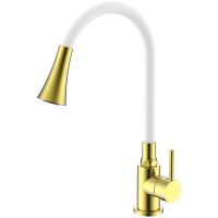 Смеситель для кухни Splenka S201.4308.03 Золото матовое Белый — фото 1, Смесители для кухни