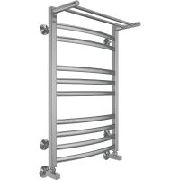 Водяной полотенцесушитель Terminus Енисей П10 500х800 4670078529565 с полкой Хром, нижнее подключение, G 1/2" ВР, с угловым соединением — фото 1, Водяные полотенцесушители