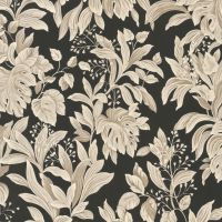 Обои Zambaiti Parati Trussardi VI 46047 Винил на флизелине (1,06*10,05) Черный/Бежевый, Листья/Цветы — фото 1, Обои для стен